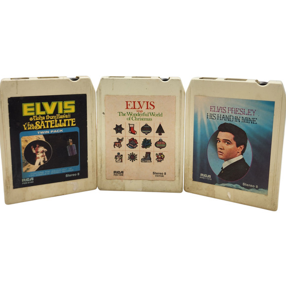 Set Of Three Elvis Presley 8-Tracks Aloha From Hawaii The Wonderful World Of Chr - Picture 1 of 7